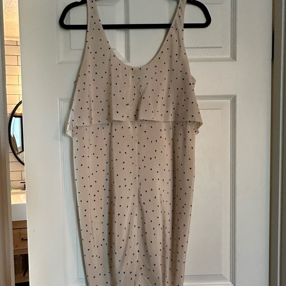 Polka Dot Sleeveless Dress - Cream and Black